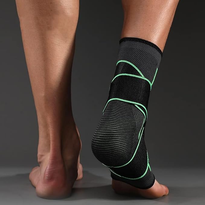 Supporto elastico per caviglia in nylon a compressione con fascia traspirante