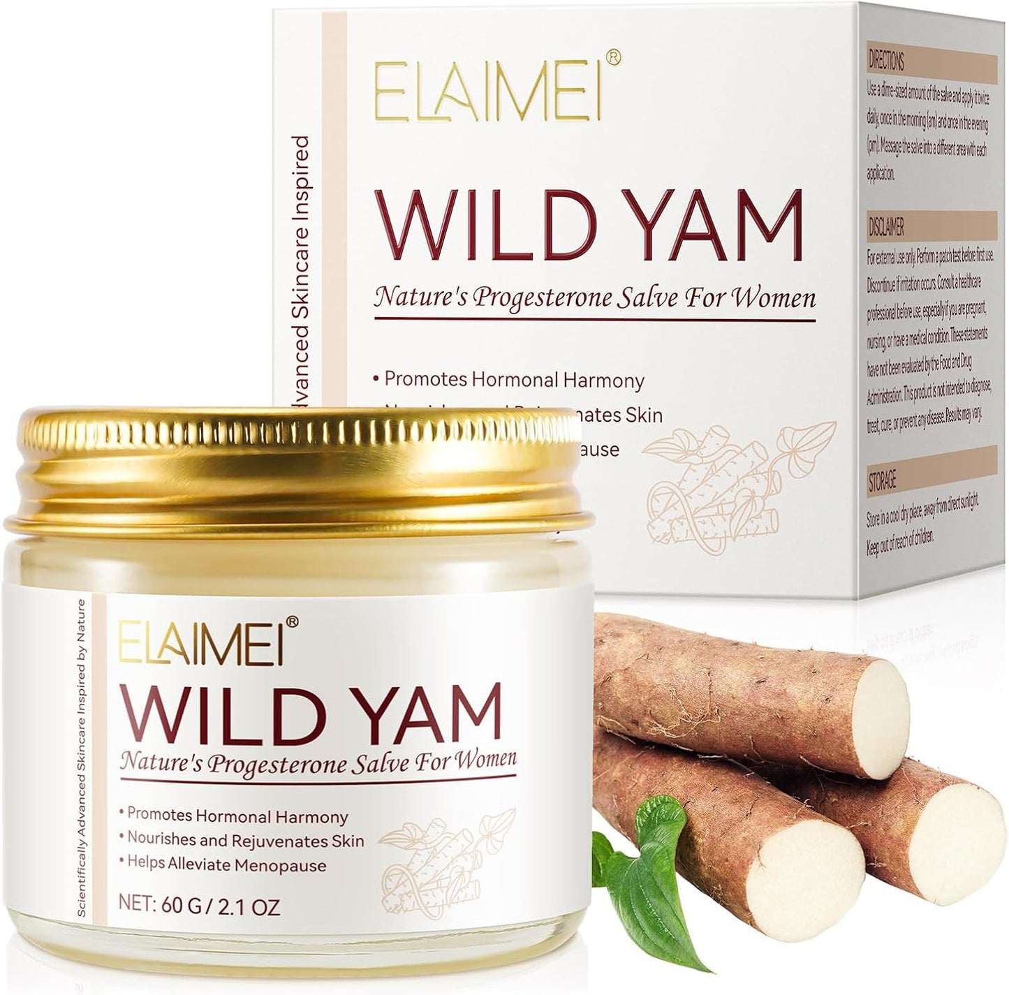 Wild Yam Cream Økologisk til hormonbalance, Wild Yam Rodcreme fugtighedscreme til huden, lindring af tør hud,