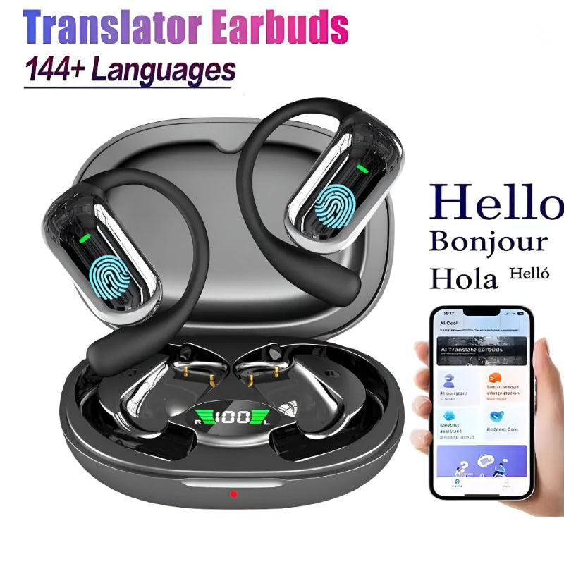 Auricolari con traduzione per 144 lingue e musica / podcast per corsa e fitness