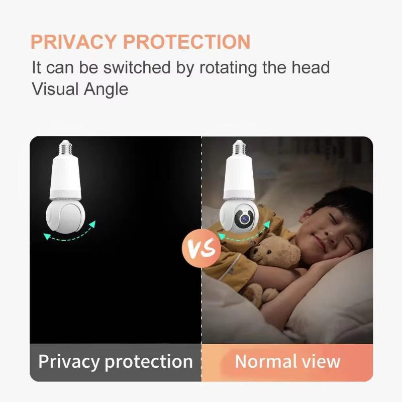 Lampadina con telecamera di sicurezza intelligente a 360°