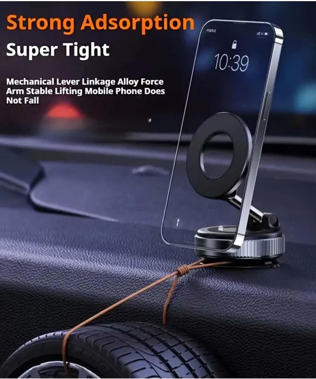 Magnetische telefoonhouder met vacuümsluiting, autohouder met zuignap, 360° draaibare houder
