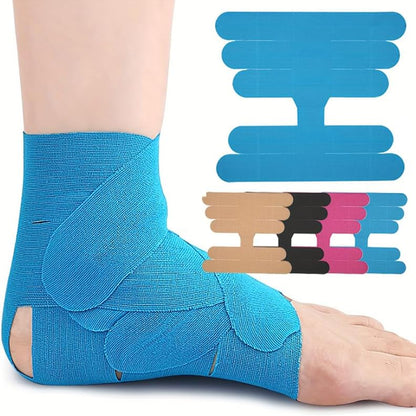 Cerotto Kinesiologico per Caviglia, Nastro Elastico Premium in Cotone Originale per Attività Sportive