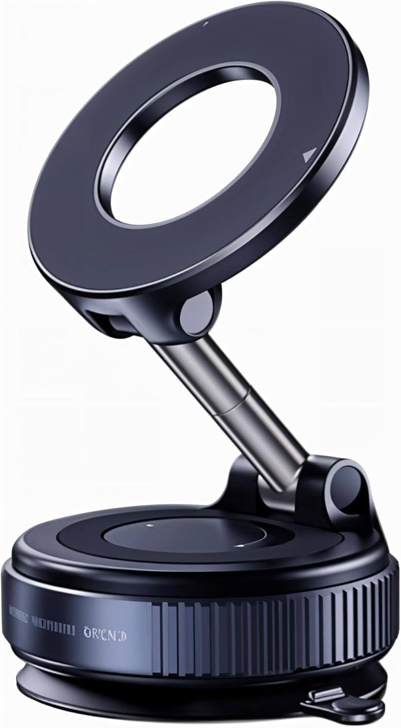 Magnetische telefoonhouder met vacuümsluiting, autohouder met zuignap, 360° draaibare houder