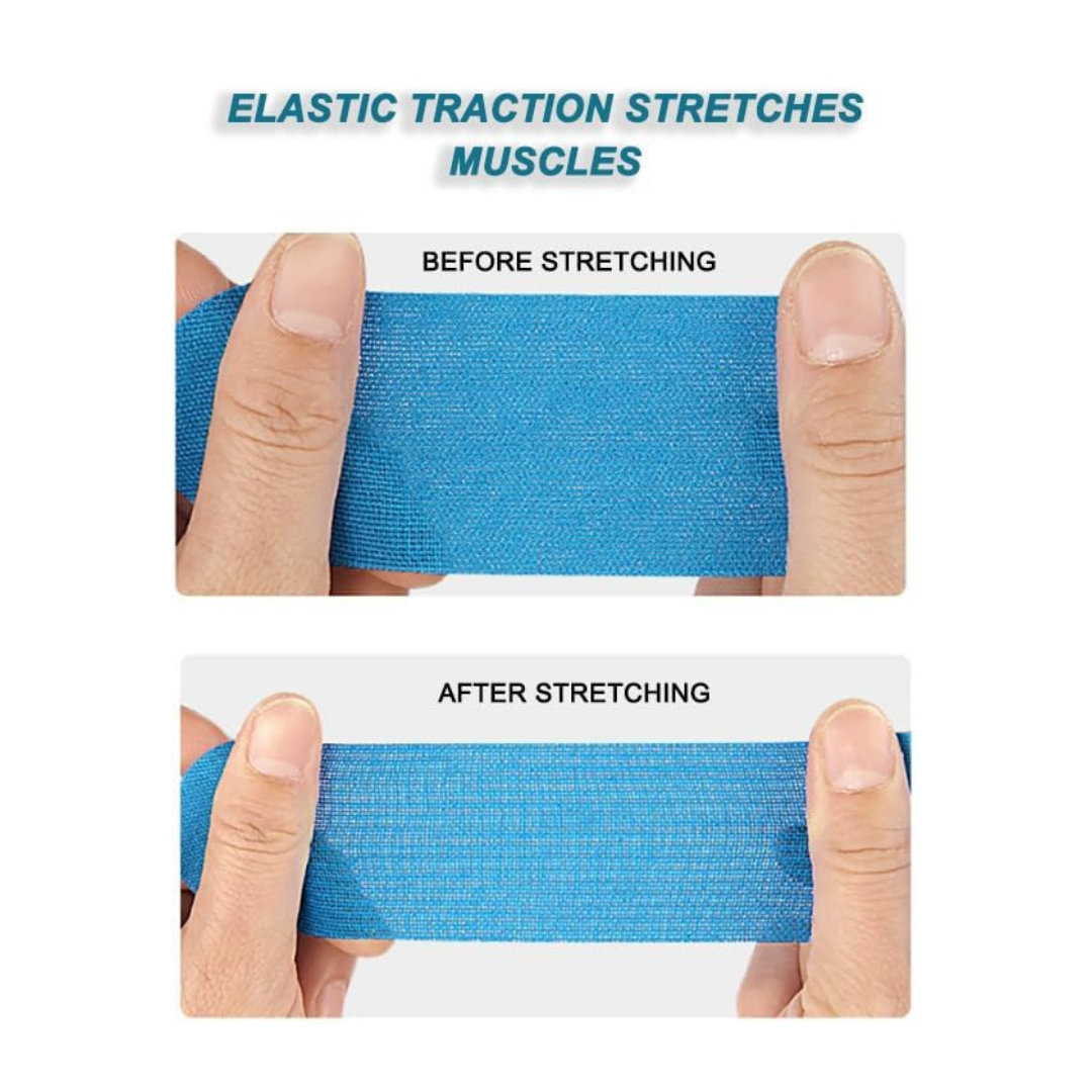 Cerotto Kinesiologico per Caviglia, Nastro Elastico Premium in Cotone Originale per Attività Sportive