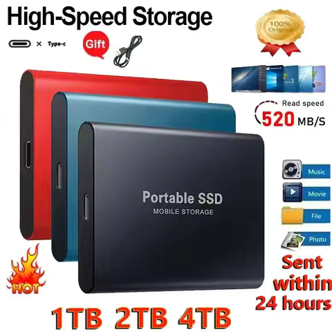 1-4TB-Bærbar Mini Ekstern SSD Harddisk med Høj Hastighed