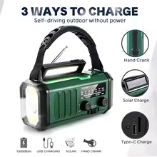 Radio di Emergenza Portatile FM/AM con Luce LED Touch, Ricarica USB e Allarme SOS
