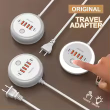 50W USB-snellaadoplader met meerdere poorten en aanraak-LED-licht