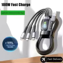 100W Schnellladekabel Multi-Ladegerät Mehrfach-USB Universal 3 in 1